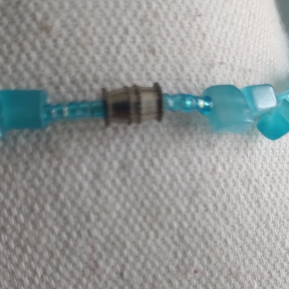 Blue Hand-Beaded Necklace - Picture 4 of 4
